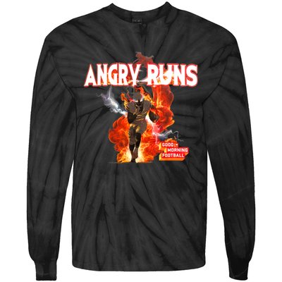 Angry Runs Shirt Angry Runs Good Morning Football Tie-Dye Long Sleeve Shirt