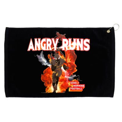 Angry Runs Shirt Angry Runs Good Morning Football Grommeted Golf Towel