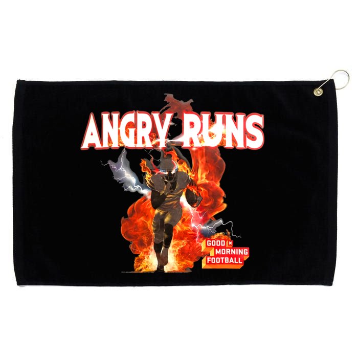 Angry Runs Shirt Angry Runs Good Morning Football Grommeted Golf Towel