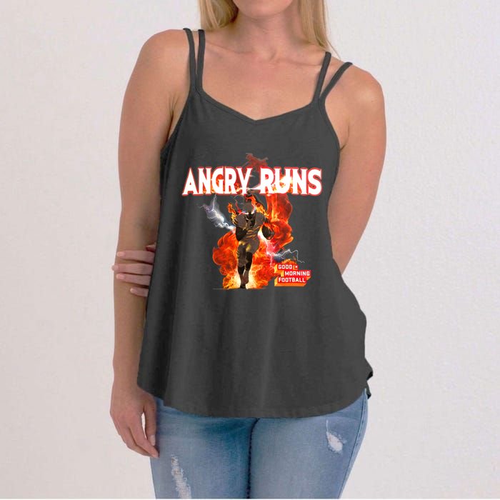 Angry Runs Shirt Angry Runs Good Morning Football Women's Strappy Tank