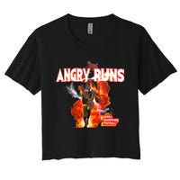 Angry Runs Shirt Angry Runs Good Morning Football Women's Crop Top Tee