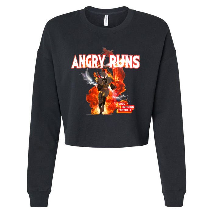 Angry Runs Shirt Angry Runs Good Morning Football Cropped Pullover Crew