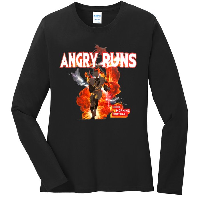 Angry Runs Shirt Angry Runs Good Morning Football Ladies Long Sleeve Shirt