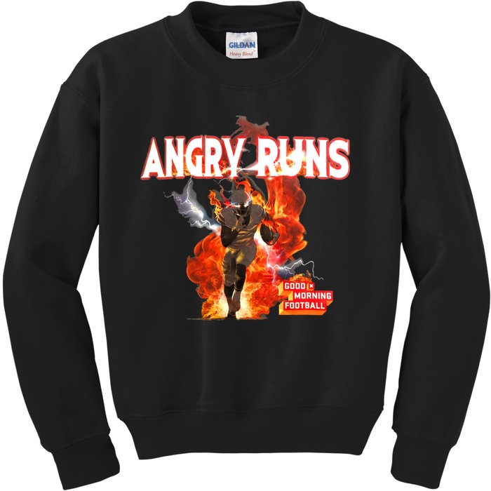 Angry Runs Shirt Angry Runs Good Morning Football Kids Sweatshirt