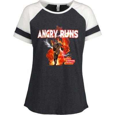 Angry Runs Shirt Angry Runs Good Morning Football Enza Ladies Jersey Colorblock Tee