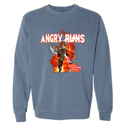 Angry Runs Shirt Angry Runs Good Morning Football Garment-Dyed Sweatshirt