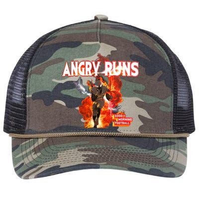 Angry Runs Shirt Angry Runs Good Morning Football Retro Rope Trucker Hat Cap