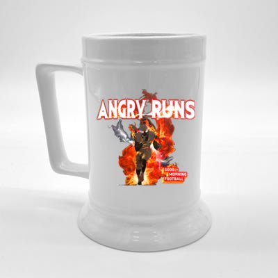 Angry Runs Shirt Angry Runs Good Morning Football Beer Stein