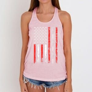 American Racket Sports Flag National Nurses Day Tennis Gift Women's Knotted Racerback Tank