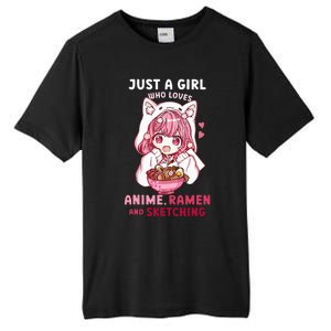 Anime Ramen Sketching Just A Girl Who Loves Anime Sketching Tall Fusion ChromaSoft Performance T-Shirt