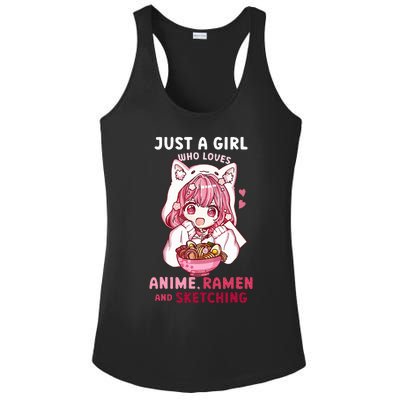 Anime Ramen Sketching Just A Girl Who Loves Anime Sketching Ladies PosiCharge Competitor Racerback Tank