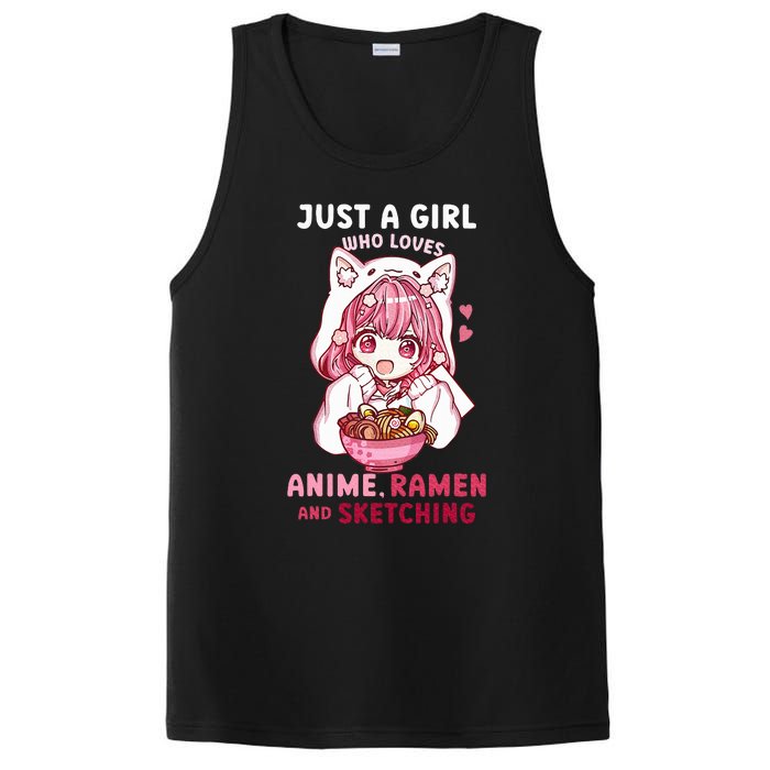 Anime Ramen Sketching Just A Girl Who Loves Anime Sketching PosiCharge Competitor Tank