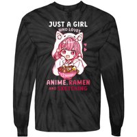 Anime Ramen Sketching Just A Girl Who Loves Anime Sketching Tie-Dye Long Sleeve Shirt