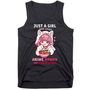 Anime Ramen Sketching Just A Girl Who Loves Anime Sketching Tank Top