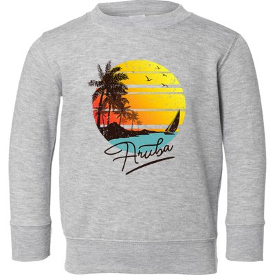 Aruba Retro Summer Tropical Beach Toddler Sweatshirt