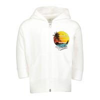 Aruba Retro Summer Tropical Beach Toddler Zip Fleece Hoodie