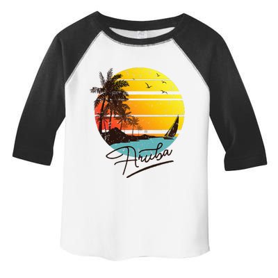 Aruba Retro Summer Tropical Beach Toddler Fine Jersey T-Shirt