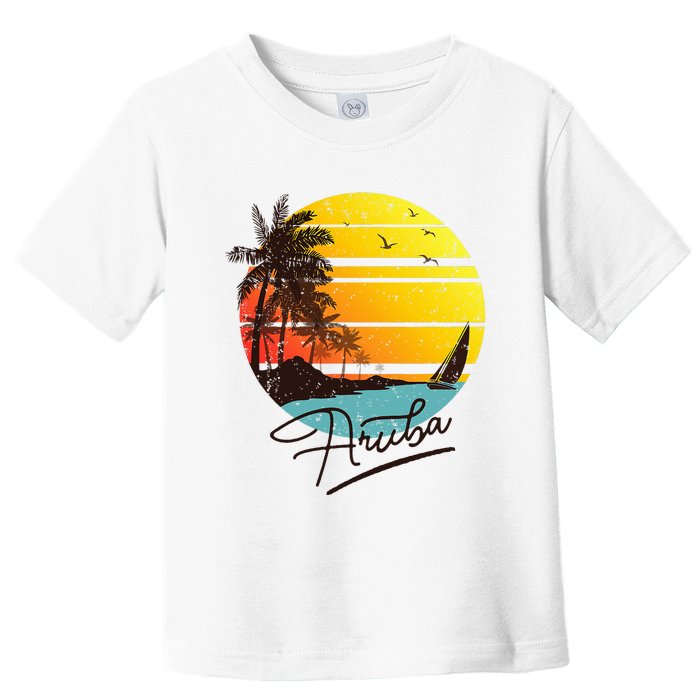 Aruba Retro Summer Tropical Beach Toddler T-Shirt