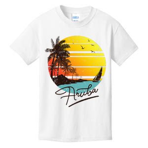 Aruba Retro Summer Tropical Beach Kids T-Shirt