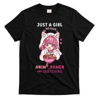 Anime Ramen Sketching Just A Girl Who Loves Anime Sketching Gift T-Shirt