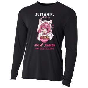 Anime Ramen Sketching Just A Girl Who Loves Anime Sketching Gift Cooling Performance Long Sleeve Crew