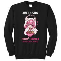 Anime Ramen Sketching Just A Girl Who Loves Anime Sketching Gift Tall Sweatshirt