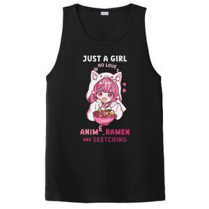 Anime Ramen Sketching Just A Girl Who Loves Anime Sketching Gift PosiCharge Competitor Tank