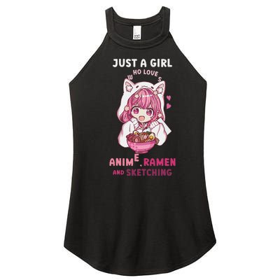 Anime Ramen Sketching Just A Girl Who Loves Anime Sketching Gift Women’s Perfect Tri Rocker Tank