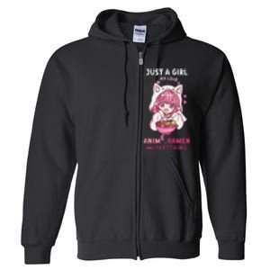 Anime Ramen Sketching Just A Girl Who Loves Anime Sketching Gift Full Zip Hoodie