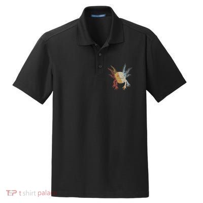 Axolotl Retro Style Vintage Dry Zone Grid Polo
