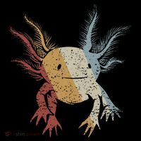 Axolotl Retro Style Vintage Poster
