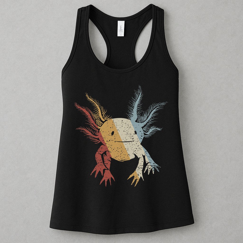 Axolotl Retro Style Vintage Womens Tank Top