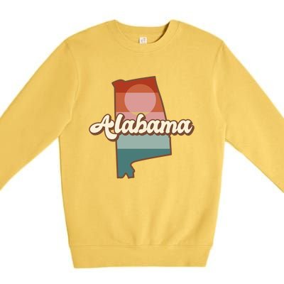 Alabama Retro Sunset Logo Premium Crewneck Sweatshirt