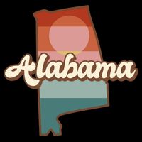 Alabama Retro Sunset Logo Drawstring Bag