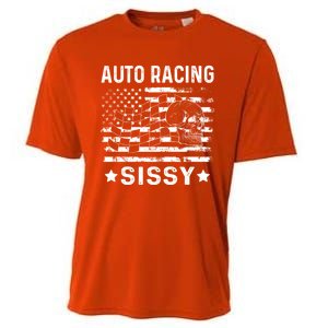 Auto Racing Sissy Sister Usa Flag 4th Of July Gift Cooling Performance Crew T-Shirt