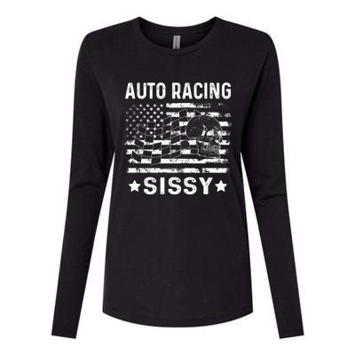 Auto Racing Sissy Sister Usa Flag 4th Of July Gift Womens Cotton Relaxed Long Sleeve T-Shirt