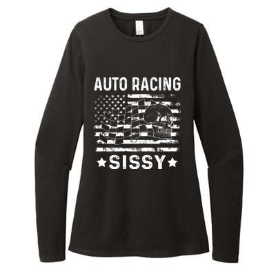 Auto Racing Sissy Sister Usa Flag 4th Of July Gift Womens CVC Long Sleeve Shirt