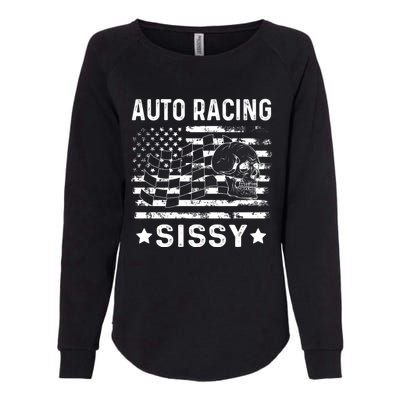 Auto Racing Sissy Sister Usa Flag 4th Of July Gift Womens California Wash Sweatshirt