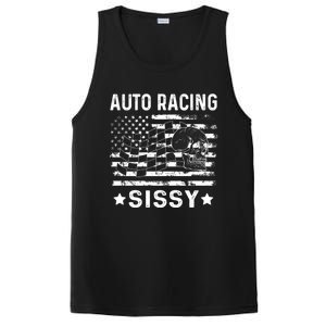 Auto Racing Sissy Sister Usa Flag 4th Of July Gift PosiCharge Competitor Tank