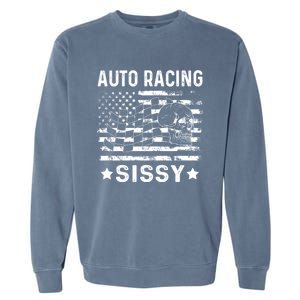 Auto Racing Sissy Sister Usa Flag 4th Of July Gift Garment-Dyed Sweatshirt