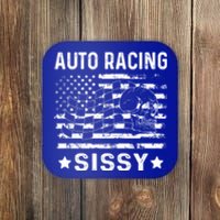 Auto Racing Sissy Sister Usa Flag 4th Of July Gift Coaster