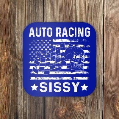 Auto Racing Sissy Sister Usa Flag 4th Of July Gift Coaster