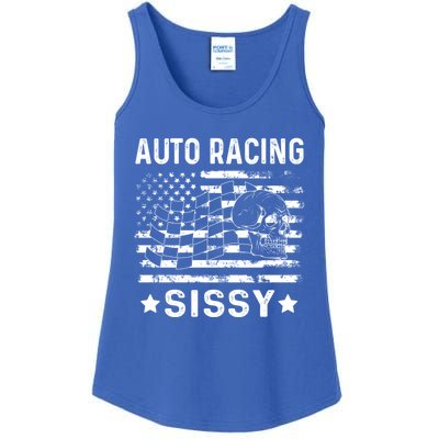 Auto Racing Sissy Sister Usa Flag 4th Of July Gift Ladies Essential Tank