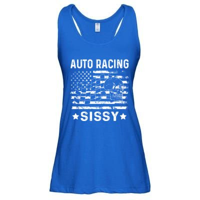 Auto Racing Sissy Sister Usa Flag 4th Of July Gift Ladies Essential Flowy Tank