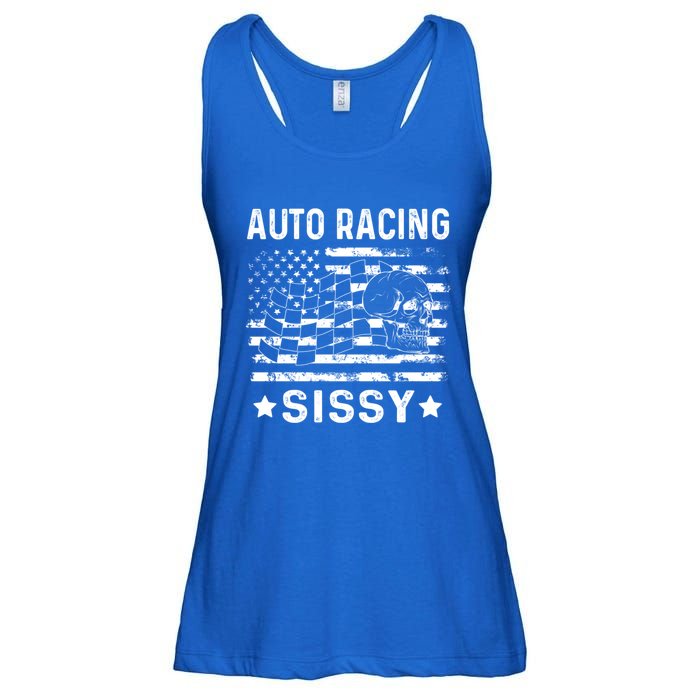 Auto Racing Sissy Sister Usa Flag 4th Of July Gift Ladies Essential Flowy Tank