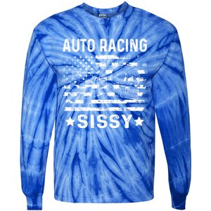 Auto Racing Sissy Sister Usa Flag 4th Of July Gift Tie-Dye Long Sleeve Shirt