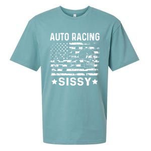 Auto Racing Sissy Sister Usa Flag 4th Of July Gift Sueded Cloud Jersey T-Shirt