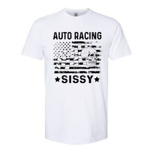 Auto Racing Sissy Sister Usa Flag 4th Of July Gift Softstyle CVC T-Shirt