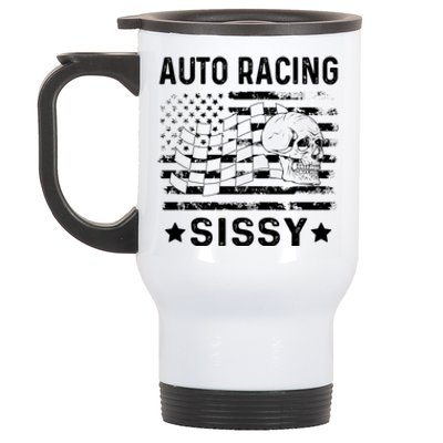 Auto Racing Sissy Sister Usa Flag 4th Of July Gift Stainless Steel Travel Mug