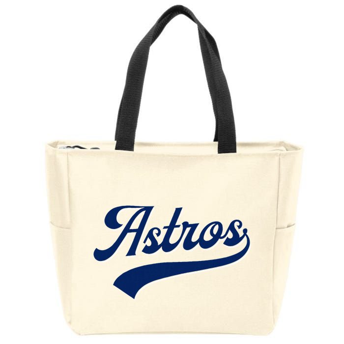 A.S.T.R.O.S. Retro Style 70s 80s First Name Zip Tote Bag
